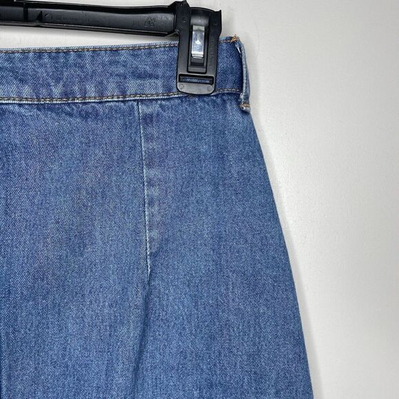 H&M Divided Denim Skirt Womens 6 Button Front Jean Mini 100% Cotton Pockets - Picture 5 of 9